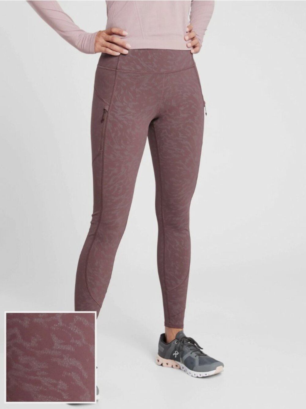 EUC Athleta Rainier Printed Tight | Purple Reflective Color | XS